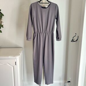 Wilfred Dessin Cross-back Jumpsuit in Dusty Purple, Medium